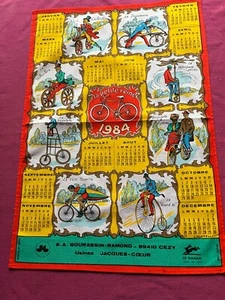 Torchon calendrier 1984 thème cyclisme la Petite Reine - Imagen 1 de 4