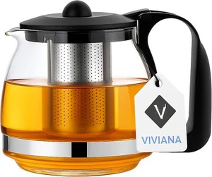 Glasteekanne mit Sieb 1250ml - Shov Edition Glas Teekanne mit Edelstahl-Teesieb - Bild 1 von 3
