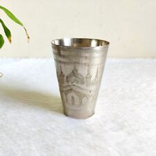 Old Original Rare Brass Islamic Mosque Pattern Beautifully Etched Tumbler