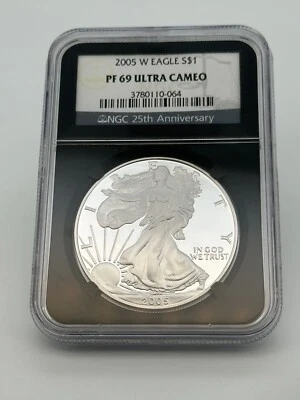 2005 - W SILVER EAGLE NGC PR69 ULTRA CAMEO - Image 1 of 4