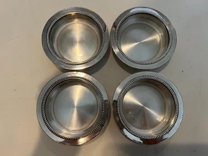 Set aus 4 Vintage W&S Blackinton versilberten Untersetzern mit Glaseinsatz, 3" Durchmesser - Bild 1 von 6