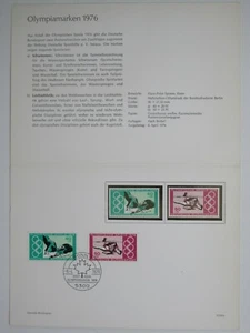 Bund Ministerkarte Typ IV 1976 Din A 5 Mi.Nr. 886-887 Olympia        - Bild 1 von 1