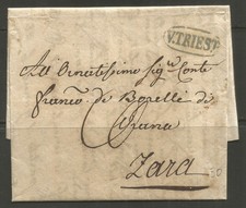 AUSTRIA / ITALY / CROATIA. 1836? ENTIRE. TRIEST TO ZARA