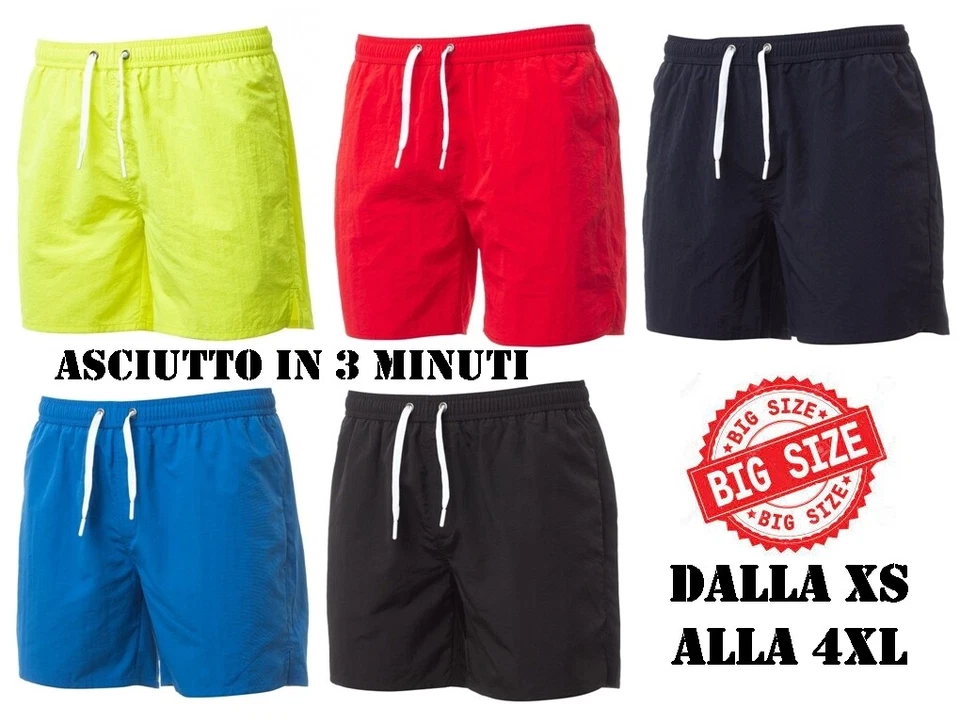 Costume da Bagno Uomo a Pantaloncini da Mare Boxer Taglie Forti 3XL 4XL 5XL 6XL - Immagine 1 di 4
