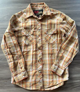 Vtg Old Navy Pearl Snap Rancher Flannel Shirt Size Small Soft Cotton Plaid - Picture 1 of 2