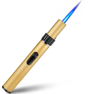 Butane Torch Lighter with Adjustable Jet Flame Windproof Refillable Long Lighter - Picture 1 of 43
