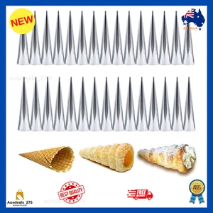 30 PCS Non-Stick Cream Horn Molds Large, 5" Big Size Stainless Steel Cream Ho... - Picture 1 of 10