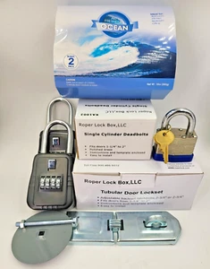 Kit de conservación REO/HUD - 8 piezas: cerraduras de puerta, cerradura de almohadilla, cerrojo, cubierta de agujero, cajas de bloqueo + - Imagen 1 de 6