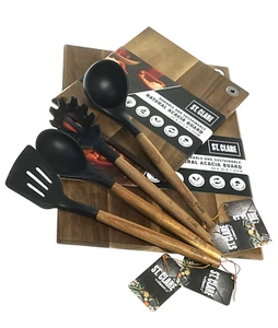 Cutting Boards And Utensils Set Of 6 Pieces St Clare Perfect Kitchen Starter Set - Picture 1 of 8