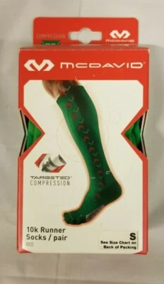 McDavid 8832 10K Runner Targeted Compression Socks, Green, Small - Image 1 of 2