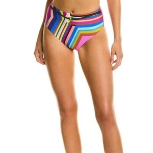 TRINA TURK Illusions Stripe Printed High-waist Bikini Bottoms Size 4 NWT - Picture 1 of 5