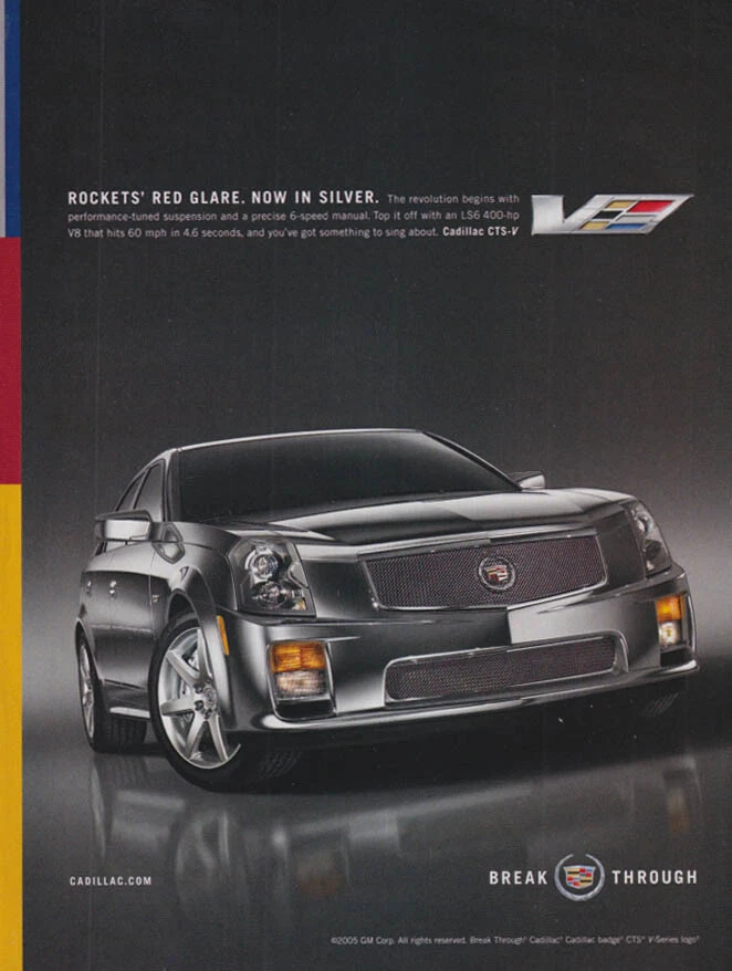 Rockets Red Glare: Ahora en plata: Cadillac CTS-V anuncio 2005 Fb Foto 1 de 1