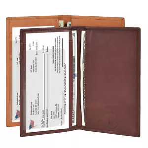 Leatherboss Echtleder Scheckbuchhülle Uni 2er Set, dunkelbraun & hellbraun - Bild 1 von 7