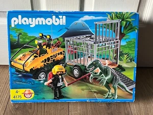 Playmobil 4175 - Amphibian Vehicle With Cage & Deinonychus Dinosaur Set - New - Picture 1 of 6