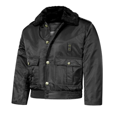 Padded Jacket Flight Bomber US New York Winter Security Coat Fur Collar Black - Image 1 of 4