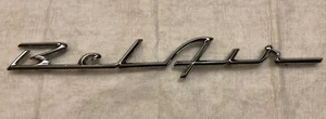 1955 CHEVROLET BEL AIR REAR FENDER NAMEPLATE SCRIPT EMBLEM - Picture 1 of 5