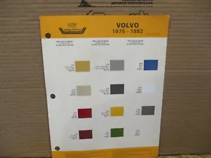 PAINT COLOUR REFERENCE 1975/82 VOLVO AUTOMOTIVE PAINT CHIPS SAMPLE - Picture 1 of 2