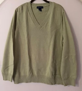 Karen Scott 2pc Sweater & Scarf women Sz 1X Cotton V-Neck L-Sleeve Pull-Over - Picture 1 of 8
