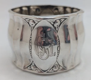 Antique German 800 Silver Napkin Ring "C St" initials engraving - Picture 1 of 5