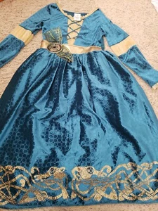 Disney Merida Halloween Costume Kids Youth Girls Brave Sz 7/8 velour, brocade  - Picture 1 of 10