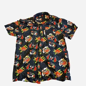 Empyre button-up shirt, size XL. Black shirt with bold tattoo-inspired - Picture 1 of 7