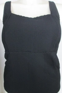 LANDS END Black Texture Square Neck Tankini Swimsuit Top Womens 18W NEW - Picture 1 of 13