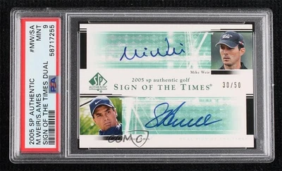 2005 SP Authentic /50 Mike Weir Stephen Ames #MW/SA PSA 9 MINT Rookie Auto RC - Image 1 of 2