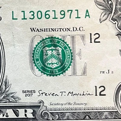 June 13, 1971 (13061971) One Dollar Fancy Serial Number Birthday Note - Image 1 of 3