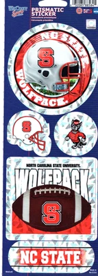 NC State Wolfpack 4"x11" Prismatic Sticker Set / Decal Sheet *Free Shipping - Image 1 of 2