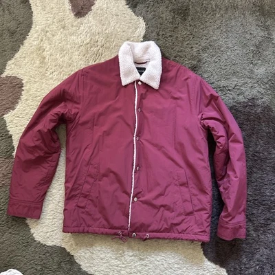 Standard Cloth Urban Outfitters Shirpa Jacket Men’s Size Medium Burgundy Red - Image 1 of 4