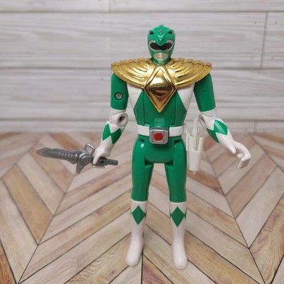 De colección 1993 Green Mighty Morphin Power Ranger COMPLETO cabeza volteanteada acción Bandai Foto 1 de 4