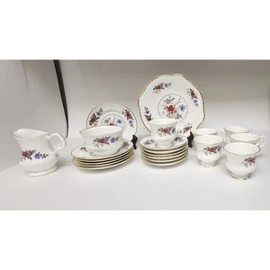 Royal Tara Rose Bouquet 21 Teile Porzellan Teetassen/Untertassen Set - Bild 1 von 23
