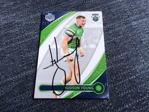 Hudson Young Canberra Raiders Signed 2024 Best & Less Nrl Trading Card NSW # - Picture 1 of 1