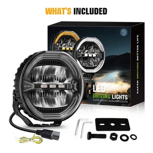 9inch LED ROUND Driving Spot Work Light Offroad DRL Spotlight 4X4 Truck Black 9" - Picture 1 of 13