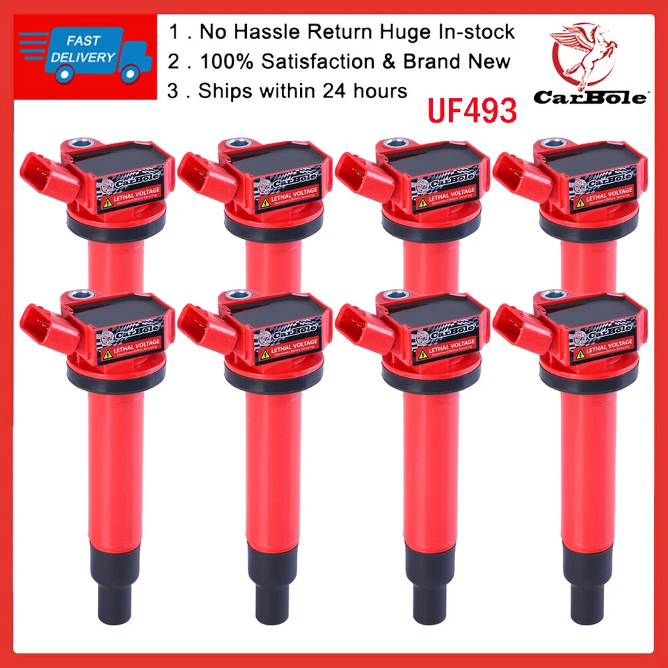 适用于丰田 4Runner Tundra 红杉雷克萨斯 4.7L V8 UF493 8 件点火线圈套装 — 第 1/4 张图片