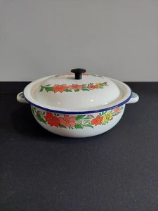 Metal Floral Stock Pot With Lid, Liu Guan Made In China 7" White - Picture 1 of 13