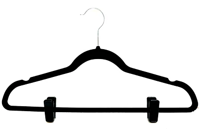 50 X Black Non Slip Clips for Velvet Hangers for Hanging Pants Jeans and Skirts - Image 1 of 4