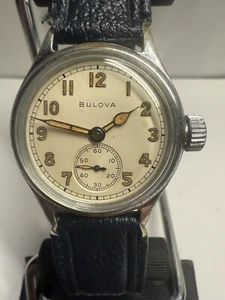 1940's Bulova ORD. DEPT. U.S. Military WWII 10AK White Dial Men's Watch Running - Picture 1 of 18