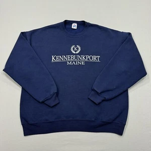 Felpa vintage Kennebunkport Maine uomo XL blu girocollo jerzees super felpe - Foto 1 di 12