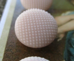 Set of 6~Adorable Vintage 1/2" Pale Pink Dimple Dot Glass Buttons ~new/old stock - Picture 1 of 4