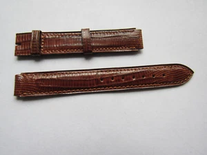 Ancien Bracelet montre Marron Sans Boucle - SEIKO Lézard Véritabl - 14 mm - TBE - Picture 1 of 2