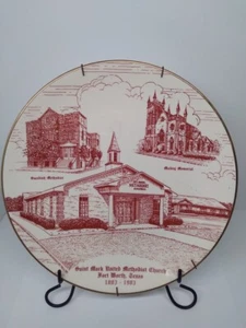 Vtg Fort Worth Texas Methodist Church Collector Plate 1883 - 1983/ 10 " - Picture 1 of 7
