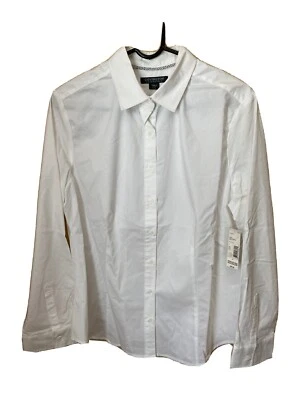 CAMISA COVINGTON ESSENTIALS MUJER TALLA XL ABOTONADA BLANCA MACIZA - NUEVA CON ETIQUETAS Foto 1 de 4