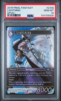 Final Fantasy TCG Lightning 1-210S Opus 1  Foil PSA 10 Gem Mint FFTCG - Image 1 of 2