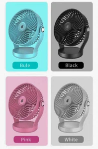 Rechargeable 7” Portable Desk Fan 4-Speed Breeze Adjustable Quiet 320° Rotation - Picture 1 of 8