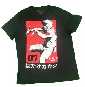 Camiseta Naruto Shippuden Hombre Grande Negra Algodón Estampado Gráfico Cuello Redondo Pullover - Imagen 1 de 11