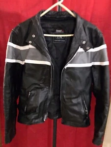 Mens Black Leather Biker Rider Motorcycle Jacket "Leather King" - Picture 1 of 10