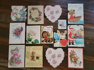 Vintage Sammlung 1940-60er Jahre Punze Grußkarten Valentinstag-Weihnachten-Geburtstag - Bild 1 von 18