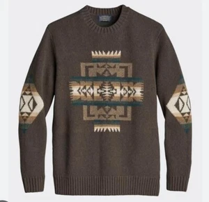 PENDLETON men’s Chief Joseph Lambswool Crewneck Brown RF786-74188 XL  $199! NWT! - Picture 1 of 12