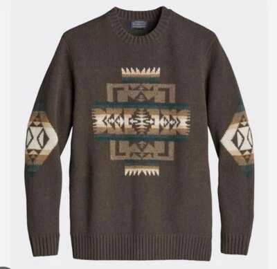 PENDLETON men’s Chief Joseph Lambswool Crewneck Brown RF786-74188 XL  $199! NWT! - Image 1 of 4